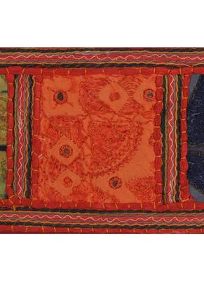 Lal Haveli Indian Embroidery Decorative Cotton Designer Door Valance Tapestry 39 X 16 inches 3
