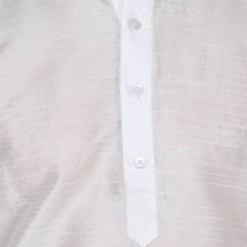 White Plain Dupion Silk Kurta Pajama 2