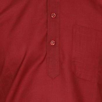 Maroon Plain Faux Cotton Pathani Suits 4