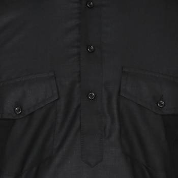 Black Plain Faux Cotton Pathani Suits 4