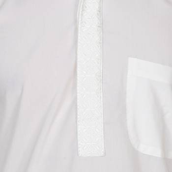 White Plain Faux Cotton Pathani Suits 4