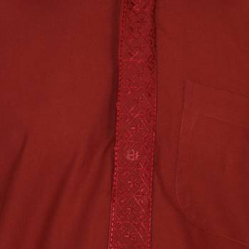 Maroon Plain Faux Cotton Pathani Suits 4
