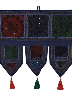 Lal Haveli Ethnic Handmade Art Work Design Cotton Toran Door Hanging 39 X 16 inches 2
