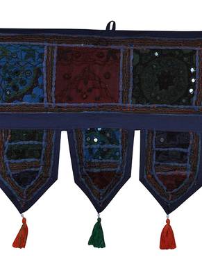 Lal Haveli Rajasthani Handmade Embroidery Work Design Toran Door Hanging 39 X 16 inches 2
