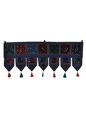 Lal Haveli Traditional Design Embroidery Decorative Cotton Door Hanging Toran 39 X 16 inches 1