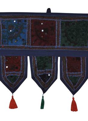 Lal Haveli Traditional Design Embroidery Decorative Cotton Door Hanging Toran 39 X 16 inches 2