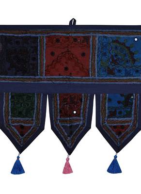 Lal Haveli Handmade Embroidery Work Designer Patchwork Door Hanging Toran 39 X 16 inches 2