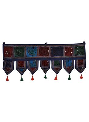Lal Haveli Designer Embroidery Patchwork Cotton Door Hanging Toran 39 X 16 inches 1