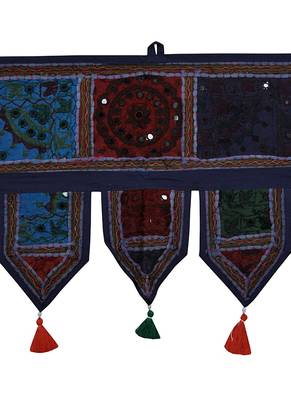 Lal Haveli Designer Embroidery Patchwork Cotton Door Hanging Toran 39 X 16 inches 2