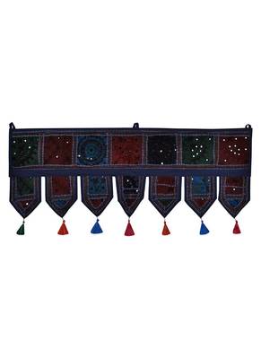 Lal Haveli Ethnic Embroidery Patchwork Design Cotton Toran Door Hanging 39 X 16 inches 1