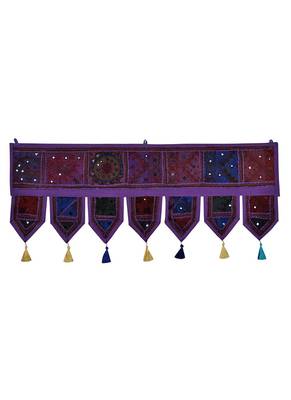 Lal Haveli Decorative Embroidered Patchwork Design Cotton Door Hanging 39 X 16 inches 1