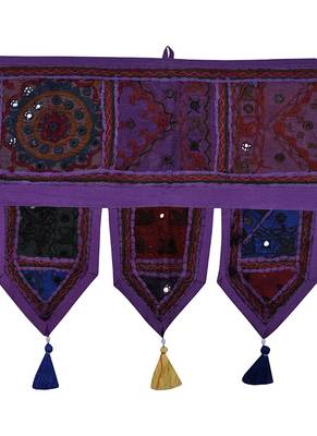 Lal Haveli Decorative Embroidered Patchwork Design Cotton Door Hanging 39 X 16 inches 2