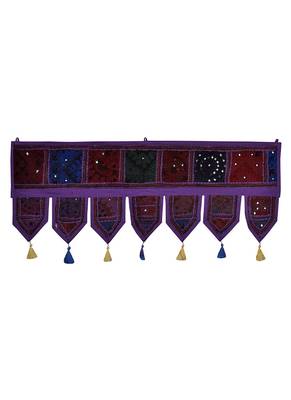 Lal Haveli Handmade Embroidery Patchwork Cotton Door Hanging 39 X 16 inches 1