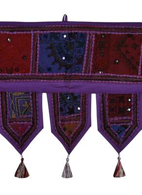 Lal Haveli Mirror Work Cotton Door Hanging for Room Decor 39 X 16 inches 2
