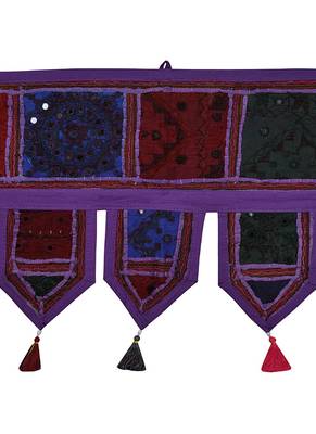 Lal Haveli Jaipuri Home Decorative Design Embroidered Door Valance Toran 39 X 16 inches 2
