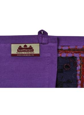 Lal Haveli Room Decorative Embroidered Design Cotton Mirror Work Door Hanging 39 X 16 inches 4
