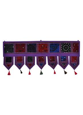 Lal Haveli Handmade Traditional Design Mirror Embroidered Tapestries 39 X 16 inches 1