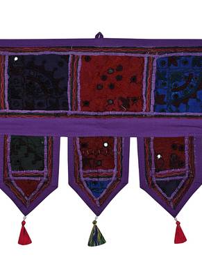 Lal Haveli Handmade Traditional Design Mirror Embroidered Tapestries 39 X 16 inches 2