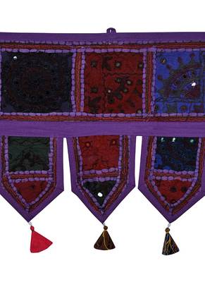 Lal Haveli Embroidered Designer Cotton Topper Window Valance 39 X 16 inches 2