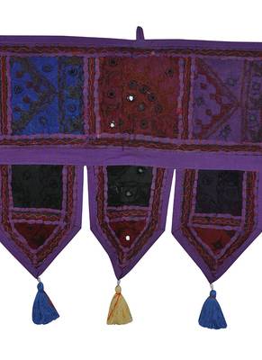 Lal Haveli Handmade Patchwork Embroidery Design Cotton Indian Toran 39 X 16 inches 2