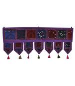 Lal Haveli Rajasthani Embroidered Design Cotton Window Valance Tapestry 39 X 16 inches