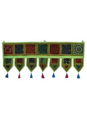 Lal Haveli Handmade Embroidery Work Design Cotton Door Hanging Toran 39 X 16 inches 1