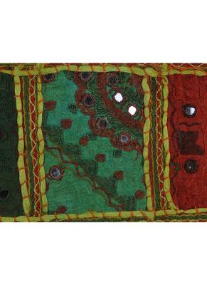 Lal Haveli Ethnic Handmade Embroidery Work Design Cotton Topper Window Valance 39 X 16 inches 3
