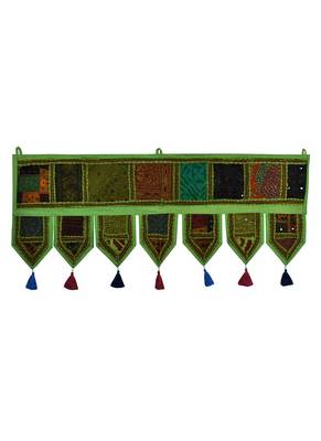 Lal Haveli Handmade Embroidery Work Design Decorative Cotton Door Hanging Toran 39 X 16 inches 1