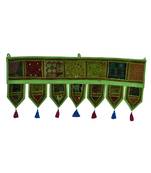 Lal Haveli Elegant Embroidered Work Design Cotton Door Hanging Toran Tapestry 39 X 16 inches