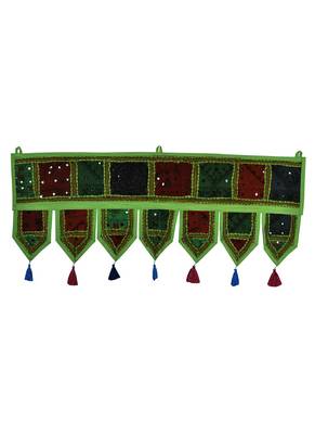 Lal Haveli Hand Embroidered Work Design Mirror Work Toran Hanging 39 X 16 inches 1