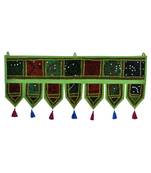 Lal Haveli Room Handmade Embroidered Mirror Work Decorative Door Hanging Tapestry 39 X 16 inches