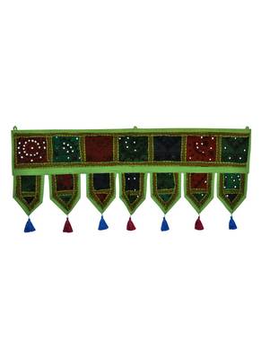Lal Haveli Vintage Mirror Work Cotton Door Hanging Gift Item 39 X 16 inches 1