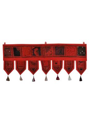 Lal Haveli Designer Embroidery Cotton Door Valance 39 X 16 inches 1