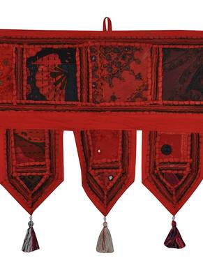 Lal Haveli Designer Embroidery Cotton Door Valance 39 X 16 inches 2