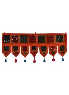 Lal Haveli Toran Topper Decorative Door Hanging Tapestries 39 X 16 inches 1