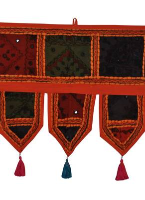 Lal Haveli Handmade Window Valance Embroidery Work Design Door Hanging Tapestries Toran 39 X 16 inches 2