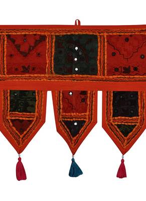Lal Haveli Embroidered Decorative Cotton Door Hanging Tapestries 39 X 16 inches 2