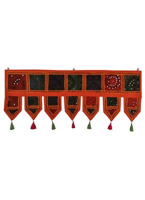 Lal Haveli Jaipuri Handmade Embroidery Work Design Hanging Decoration Tapestries 39 X 16 inches 1