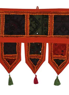 Lal Haveli Jaipuri Handmade Embroidery Work Design Hanging Decoration Tapestries 39 X 16 inches 2