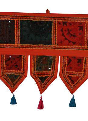 Lal Haveli Handcrafted Embroidered Design Cotton Hanging Tapestries 39 X 16 inches 2