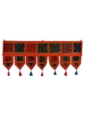 Lal Haveli Indian Embroidered Decorative Cotton Door Valance Tapestries 39 X 16 inches 1