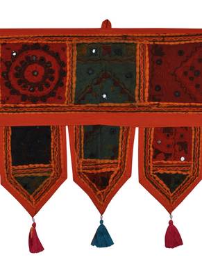 Lal Haveli Hand Decorative Traditional Design Embroidered Door Valance 39 X 16 inches 2