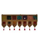 Lal Haveli Mirror Embroidered Design Cotton Door Hanging Toran 39 X 16 inches
