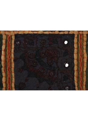 Lal Haveli Heavy Mirror Embroidered Design Cotton Door Hanging Tapestries 39 X 16 inches 3