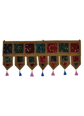 Lal Haveli Indian Traditional Design Embroidered Door Hanging Toran 39 X 16 inches 1