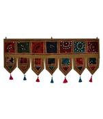 Lal Haveli Vintage Handmade Embroidered Design Cotton Door Valance Toran 39 X 16 inches
