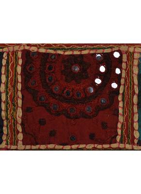 Lal Haveli Vintage Handmade Embroidered Design Cotton Door Valance Toran 39 X 16 inches 3