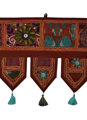 Lal Haveli Embroidery Mirror Work Design Door Hangings Decoration 39 X 16 inches 2