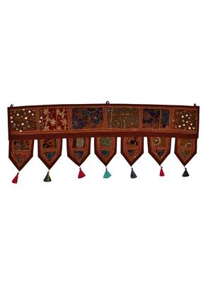 Lal Haveli Embroidery & Patchwork Design Cotton Door Hanging Toran 39 X 16 inches 1