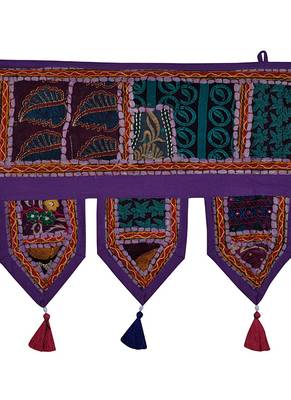 Lal Haveli Embroidery & Hand Patchwork Design Cotton Indian Toran 39 X 16 inches 2